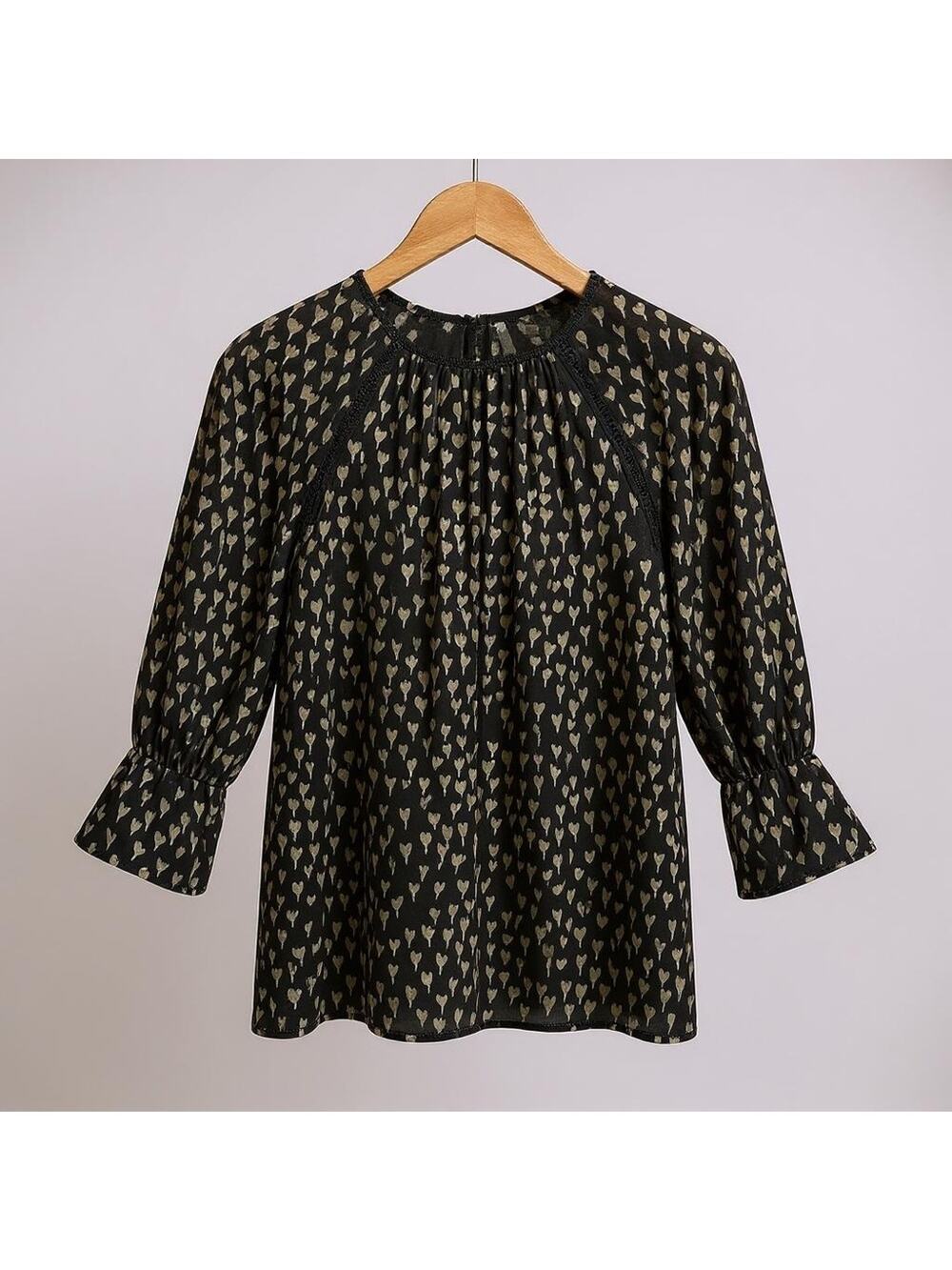 Reiss Reema Black Long Sleeve Blouse Minimalist Button Front Top - Size 0